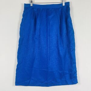 Adrianna Papell Blue Midi Pencil Skirt